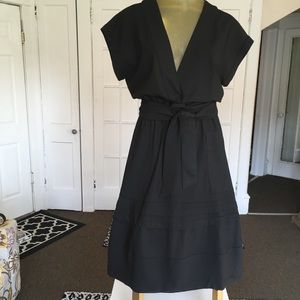 Proenza Schouler Black tie waist A-line dress